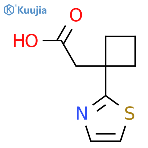 2-1-(1,3-thiazol-2-yl)cyclobutylacetic acid structure