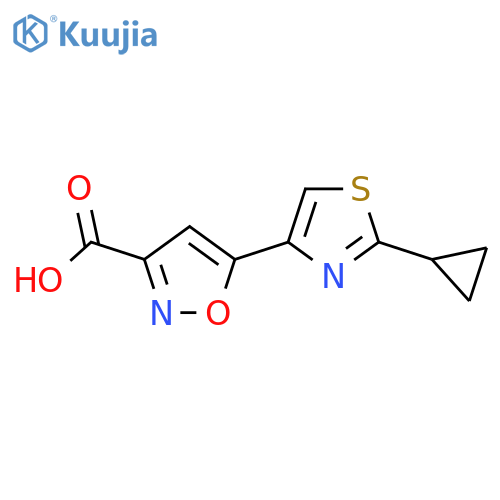 5-(2-cyclopropyl-1,3-thiazol-4-yl)-1,2-oxazole-3-carboxylic acid structure
