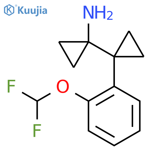 1-{1-2-(difluoromethoxy)phenylcyclopropyl}cyclopropan-1-amine structure