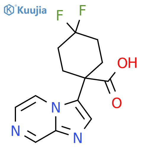 4,4-difluoro-1-{imidazo1,2-apyrazin-3-yl}cyclohexane-1-carboxylic acid structure