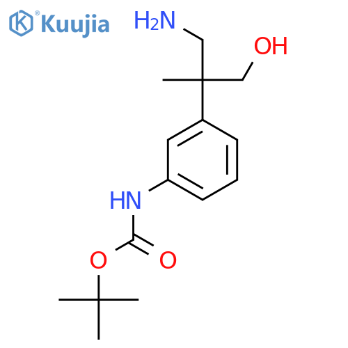tert-butyl N-3-(1-amino-3-hydroxy-2-methylpropan-2-yl)phenylcarbamate structure
