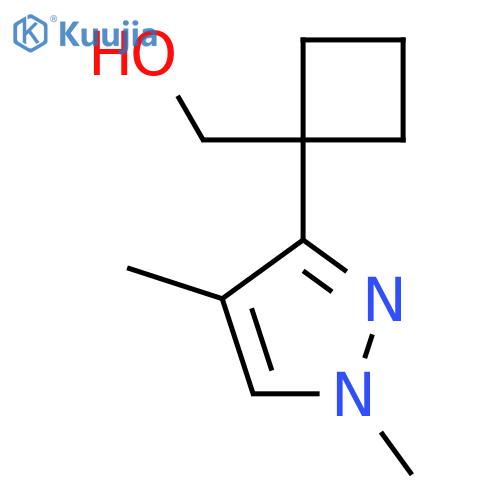 1-(1,4-dimethyl-1H-pyrazol-3-yl)cyclobutylmethanol structure