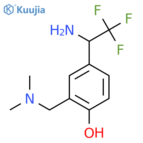 4-(1-amino-2,2,2-trifluoroethyl)-2-(dimethylamino)methylphenol structure