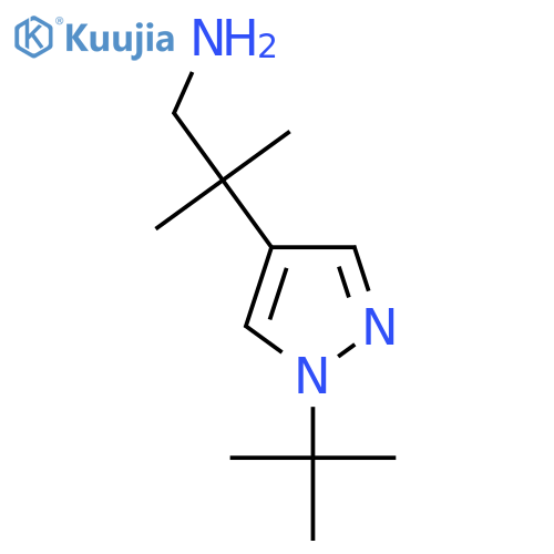 2-(1-tert-butyl-1H-pyrazol-4-yl)-2-methylpropan-1-amine structure