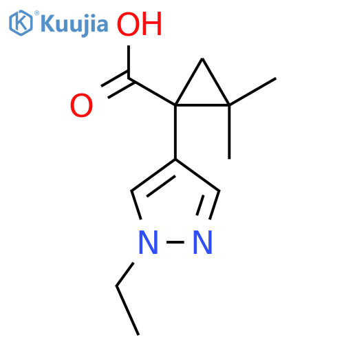 1-(1-ethyl-1H-pyrazol-4-yl)-2,2-dimethylcyclopropane-1-carboxylic acid structure