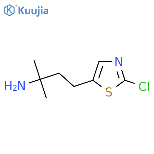 4-(2-chloro-1,3-thiazol-5-yl)-2-methylbutan-2-amine structure