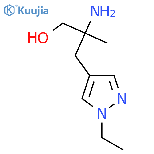 2-amino-3-(1-ethyl-1H-pyrazol-4-yl)-2-methylpropan-1-ol structure