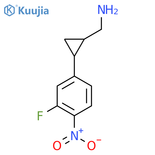 2-(3-fluoro-4-nitrophenyl)cyclopropylmethanamine structure