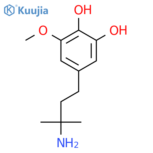 5-(3-amino-3-methylbutyl)-3-methoxybenzene-1,2-diol structure
