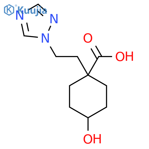 4-hydroxy-1-2-(1H-1,2,4-triazol-1-yl)ethylcyclohexane-1-carboxylic acid structure