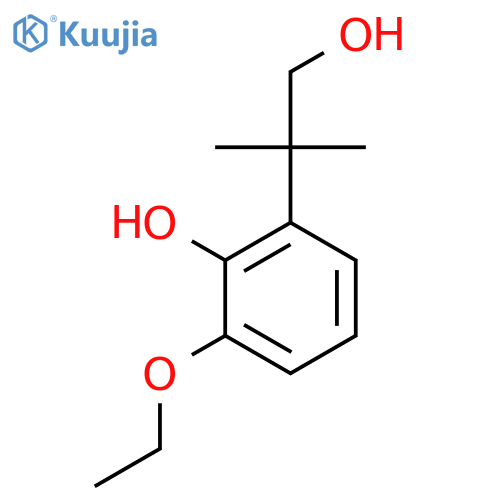 2-ethoxy-6-(1-hydroxy-2-methylpropan-2-yl)phenol structure