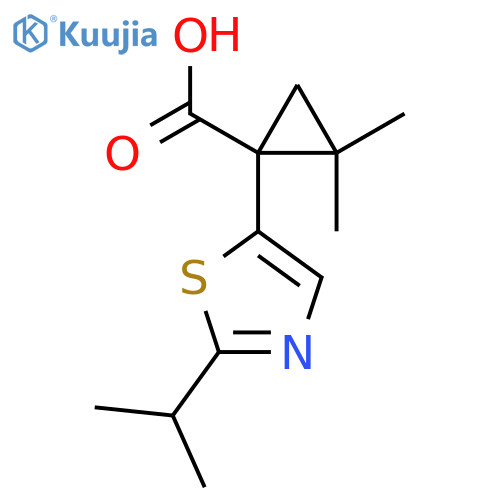 2,2-dimethyl-1-2-(propan-2-yl)-1,3-thiazol-5-ylcyclopropane-1-carboxylic acid structure