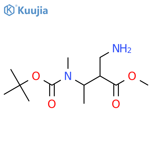 methyl 2-(aminomethyl)-3-{(tert-butoxy)carbonyl(methyl)amino}butanoate structure