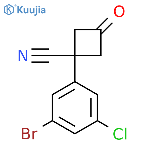 1-(3-bromo-5-chlorophenyl)-3-oxocyclobutane-1-carbonitrile structure