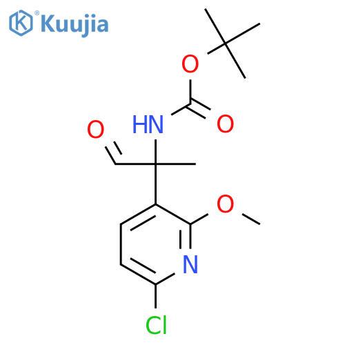 tert-butyl N-2-(6-chloro-2-methoxypyridin-3-yl)-1-oxopropan-2-ylcarbamate structure