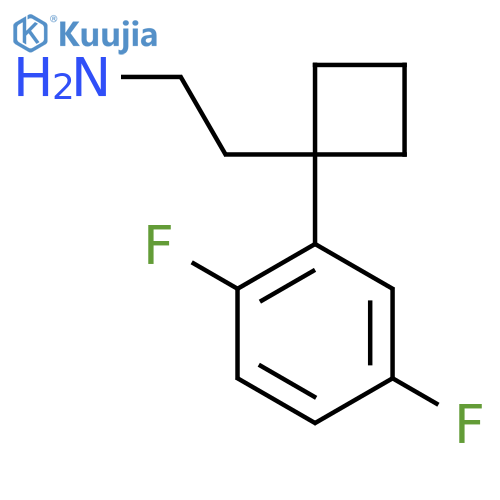 2-1-(2,5-difluorophenyl)cyclobutylethan-1-amine structure