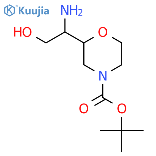 tert-butyl 2-(1-amino-2-hydroxyethyl)morpholine-4-carboxylate structure
