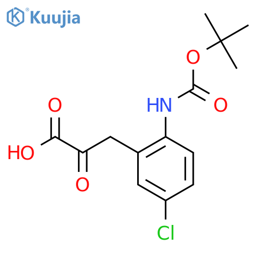 3-(2-{(tert-butoxy)carbonylamino}-5-chlorophenyl)-2-oxopropanoic acid structure