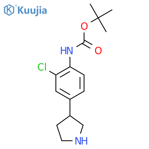 tert-butyl N-2-chloro-4-(pyrrolidin-3-yl)phenylcarbamate structure