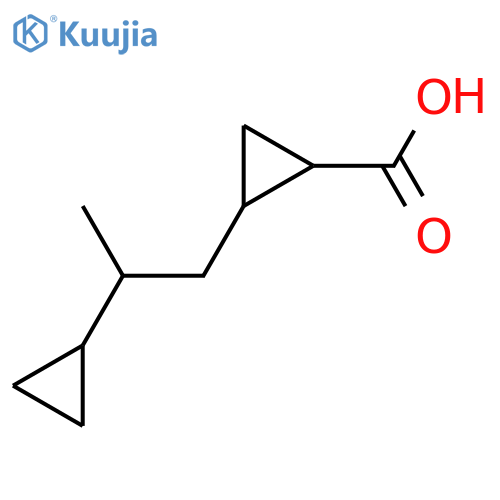 2-(2-cyclopropylpropyl)cyclopropane-1-carboxylic acid structure