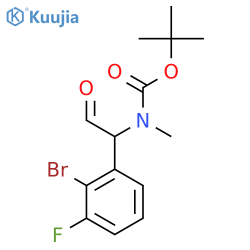tert-butyl N-1-(2-bromo-3-fluorophenyl)-2-oxoethyl-N-methylcarbamate structure