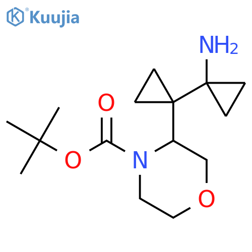 tert-butyl 3-1-(1-aminocyclopropyl)cyclopropylmorpholine-4-carboxylate structure