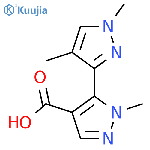 5-(1,4-dimethyl-1H-pyrazol-3-yl)-1-methyl-1H-pyrazole-4-carboxylic acid structure