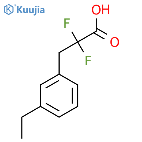 3-(3-ethylphenyl)-2,2-difluoropropanoic acid structure