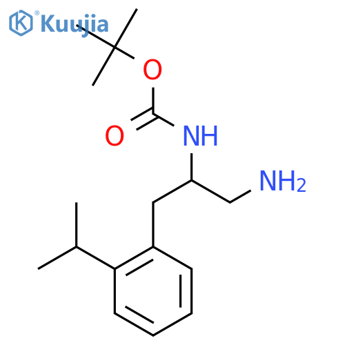 tert-butyl N-{1-amino-3-2-(propan-2-yl)phenylpropan-2-yl}carbamate structure