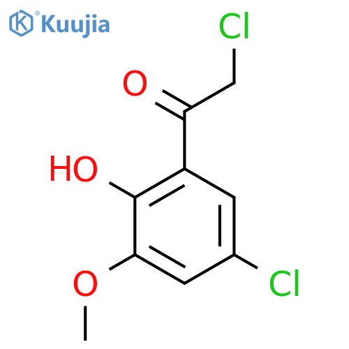 2-chloro-1-(5-chloro-2-hydroxy-3-methoxyphenyl)ethan-1-one structure
