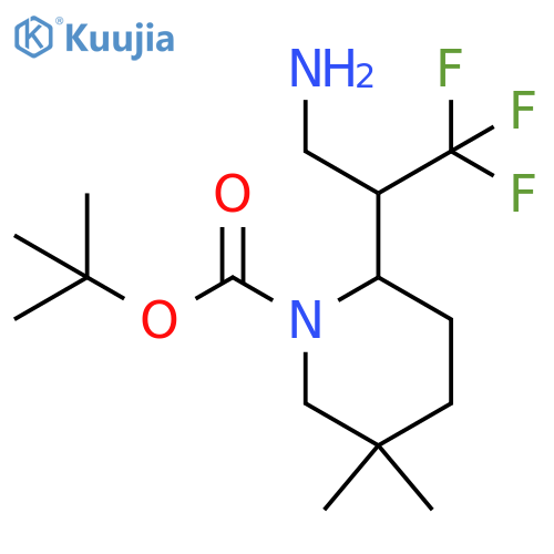 tert-butyl 2-(3-amino-1,1,1-trifluoropropan-2-yl)-5,5-dimethylpiperidine-1-carboxylate structure