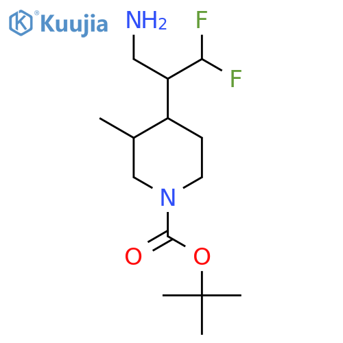 tert-butyl 4-(3-amino-1,1-difluoropropan-2-yl)-3-methylpiperidine-1-carboxylate structure
