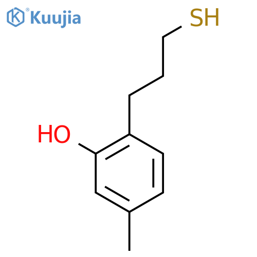 5-methyl-2-(3-sulfanylpropyl)phenol structure