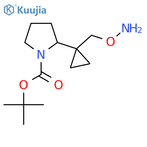 tert-butyl 2-{1-(aminooxy)methylcyclopropyl}pyrrolidine-1-carboxylate structure