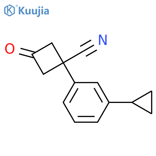 1-(3-cyclopropylphenyl)-3-oxocyclobutane-1-carbonitrile structure