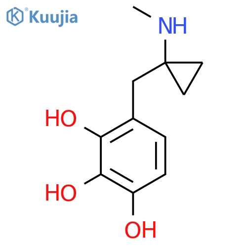 4-{1-(methylamino)cyclopropylmethyl}benzene-1,2,3-triol structure