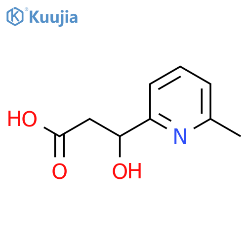 3-hydroxy-3-(6-methylpyridin-2-yl)propanoic acid structure