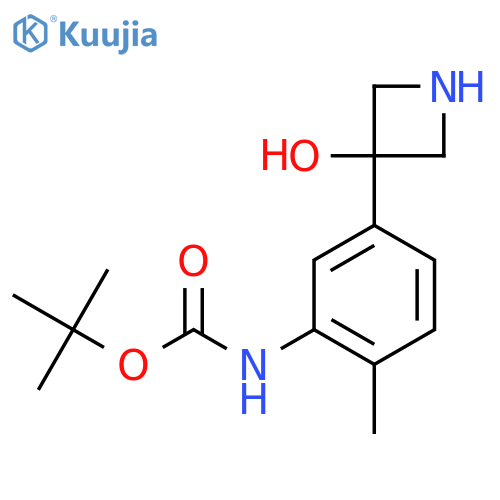 tert-butyl N-5-(3-hydroxyazetidin-3-yl)-2-methylphenylcarbamate structure