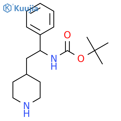 tert-butyl N-1-phenyl-2-(piperidin-4-yl)ethylcarbamate structure