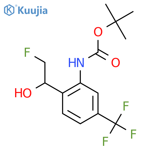 tert-butyl N-2-(2-fluoro-1-hydroxyethyl)-5-(trifluoromethyl)phenylcarbamate structure