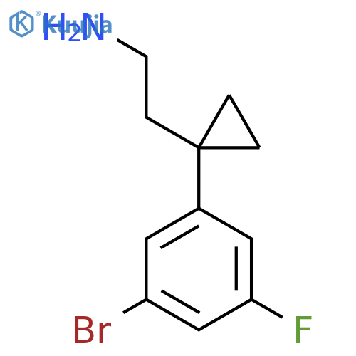 2-1-(3-bromo-5-fluorophenyl)cyclopropylethan-1-amine structure