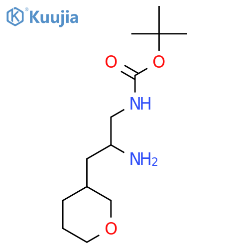 tert-butyl N-2-amino-3-(oxan-3-yl)propylcarbamate structure