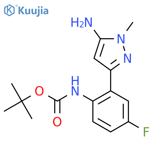 tert-butyl N-2-(5-amino-1-methyl-1H-pyrazol-3-yl)-4-fluorophenylcarbamate structure