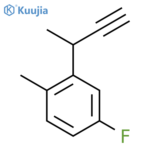 2-(but-3-yn-2-yl)-4-fluoro-1-methylbenzene structure