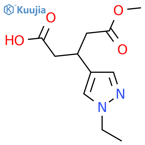 3-(1-ethyl-1H-pyrazol-4-yl)-5-methoxy-5-oxopentanoic acid structure