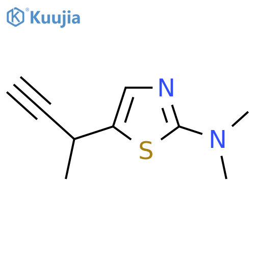 5-(but-3-yn-2-yl)-N,N-dimethyl-1,3-thiazol-2-amine structure