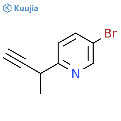 5-bromo-2-(but-3-yn-2-yl)pyridine structure