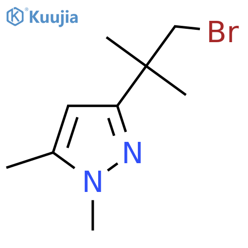 3-(1-bromo-2-methylpropan-2-yl)-1,5-dimethyl-1H-pyrazole structure