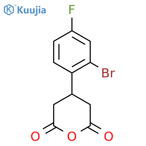 4-(2-bromo-4-fluorophenyl)oxane-2,6-dione structure