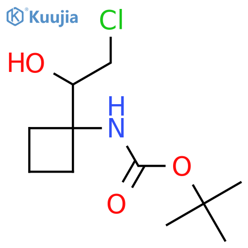 tert-butyl N-1-(2-chloro-1-hydroxyethyl)cyclobutylcarbamate structure